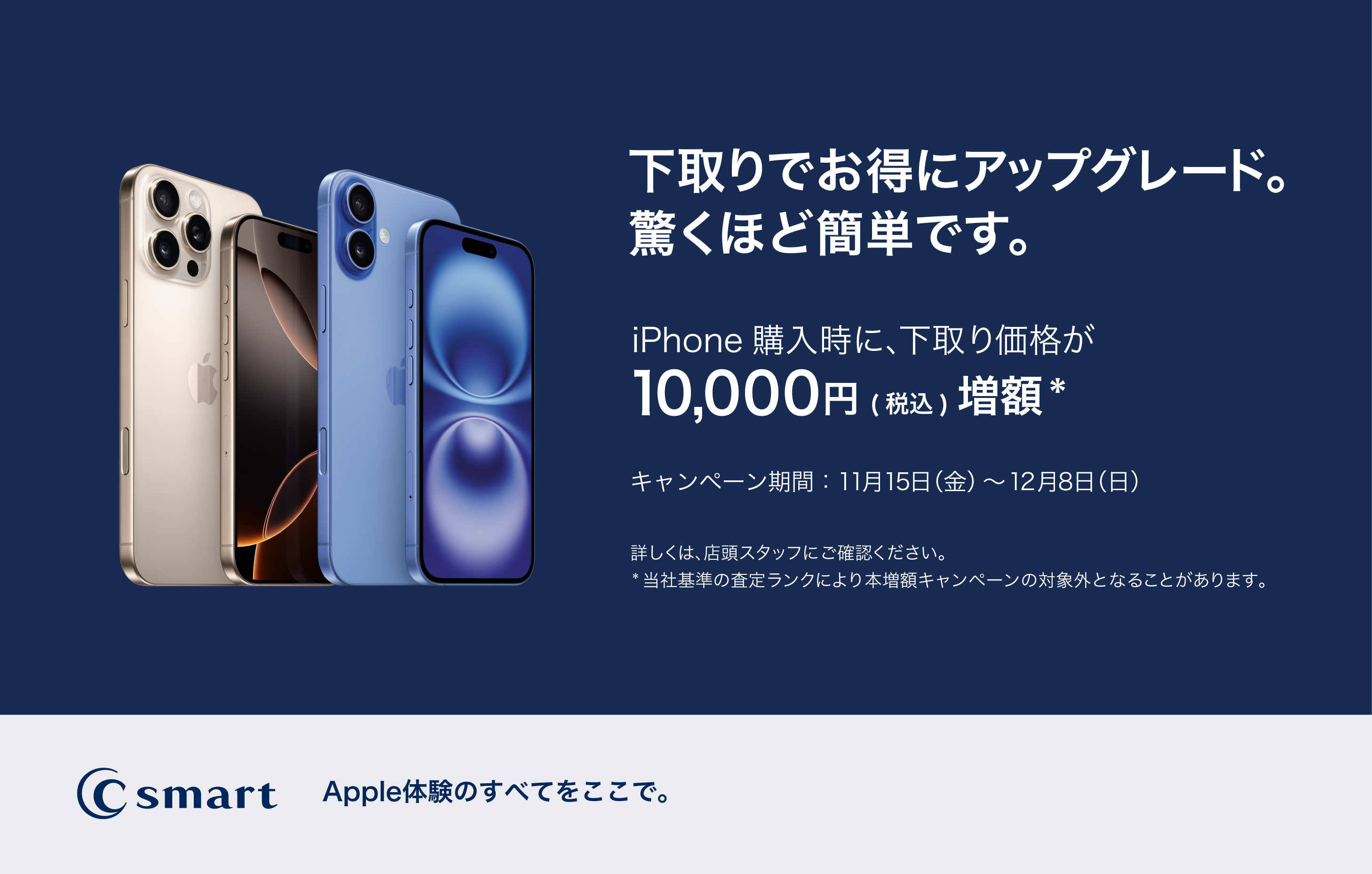 【C smart】iPhone 下取り増額キャンペーン開始！