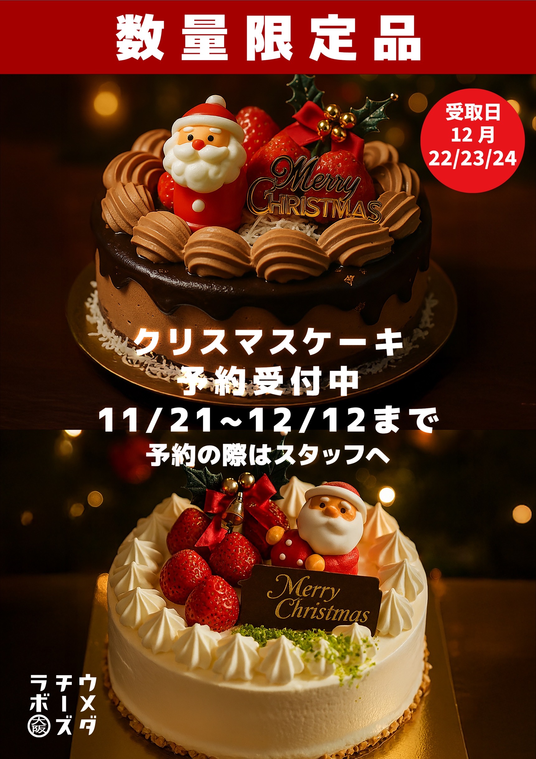 ウメダチーズラボが贈る、クリスマスだけの特別なケーキ